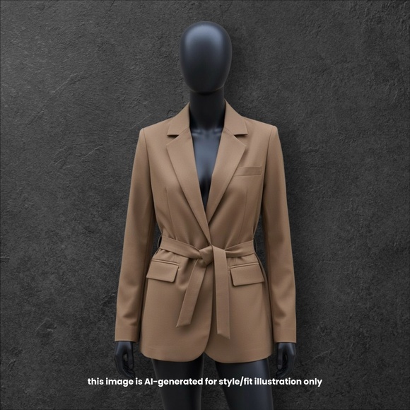 Mare Mare x Anthropologie NWT Tie Blazer XS Moss Professional Workwear Belted - Picture 1 of 6